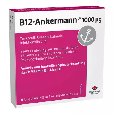 B12 Ankermann® 1000 µg vitamino B12 injekcija, 5X1 ml B12 Ankermann® 1000 µg vitamino B12 injekcija, 5X1 ml