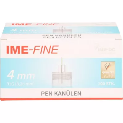 IME-plona universali kaniulė 31 G 4 mm, 100 vnt