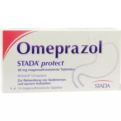 OMEPRAZOL STADA apsaugoti 20 mg enterinėmis plėvele dengtas tabletes, 14 vnt