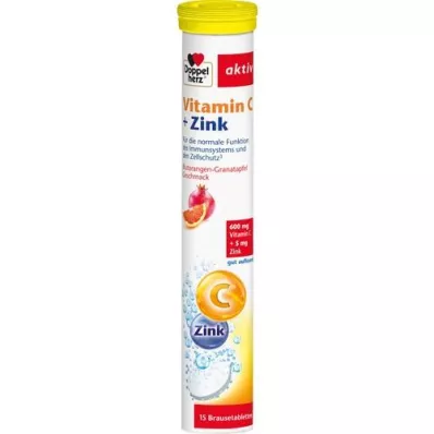 DOPPELHERZ Vitamino C+Cinko putojančios tabletės, 15 vnt