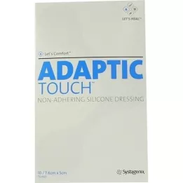 ADAPTIC Touch 5x7,6 cm nelipnus silikoninis žaizdų tvarstis, 10 vnt