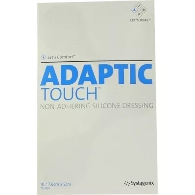 ADAPTIC Touch 5x7,6 cm nelipnus silikoninis žaizdų tvarstis, 10 vnt