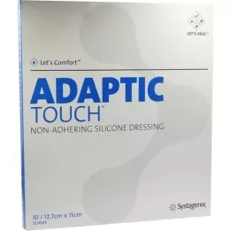 ADAPTIC Touch 12,7x15 cm neprilimpantis silikoninis žaizdų tvarstis, 10 vnt
