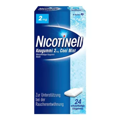NICOTINELL Kramtomoji guma Cool Mint 2 mg, 24 vnt NICOTINELL Kramtomoji guma Cool Mint 2 mg, 24 vnt