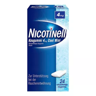 NICOTINELL Kramtomoji guma Cool Mint 4 mg, 24 vnt NICOTINELL Kramtomoji guma Cool Mint 4 mg, 24 vnt
