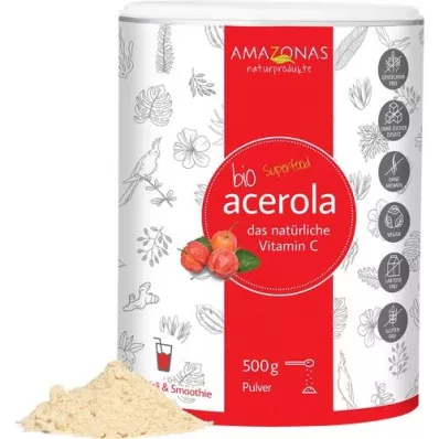 ACEROLA 100 % gryno natūralaus vitamino C milteliai, 500 g