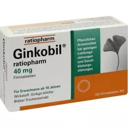 GINKOBIL-ratiopharm 40 mg plėvele dengtos tabletės, 120 vnt