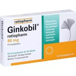 GINKOBIL-ratiopharm 80 mg plėvele dengtos tabletės, 30 vnt