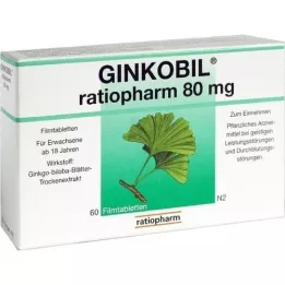 GINKOBIL-ratiopharm 80 mg plėvele dengtos tabletės, 60 vnt