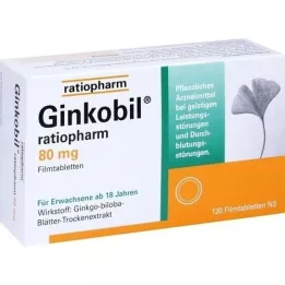 GINKOBIL-ratiopharm 80 mg plėvele dengtos tabletės, 120 vnt