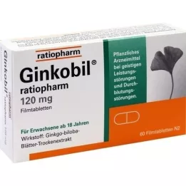 GINKOBIL-ratiopharm 120 mg plėvele dengtos tabletės, 60 vnt