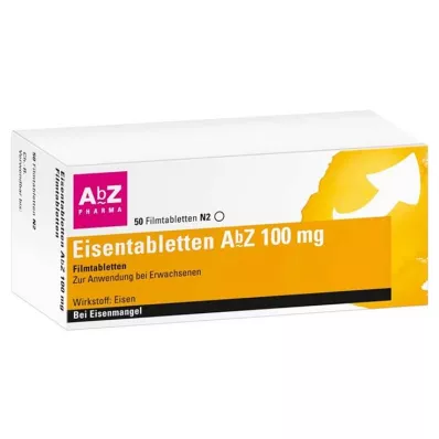 EISENTABLETTEN AbZ 100 mg plėvele dengtos tabletės, 50 vnt EISENTABLETTEN AbZ 100 mg plėvele dengtos tabletės, 50 vnt