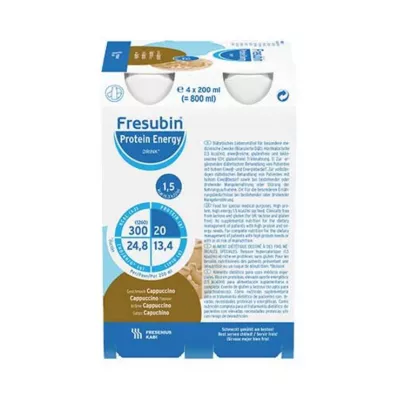 FRESUBIN PROTEIN Energija DRINK Kapučininė kolba, 4X200 ml FRESUBIN PROTEIN Energija DRINK Kapučininė kolba, 4X200 ml