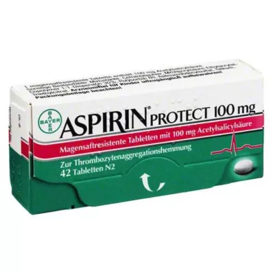 ASPIRIN Protect 100 mg enterinėmis plėvele dengtos tabletės, 42 vnt ASPIRIN Protect 100 mg enterinėmis plėvele dengtos tabletės, 42 vnt