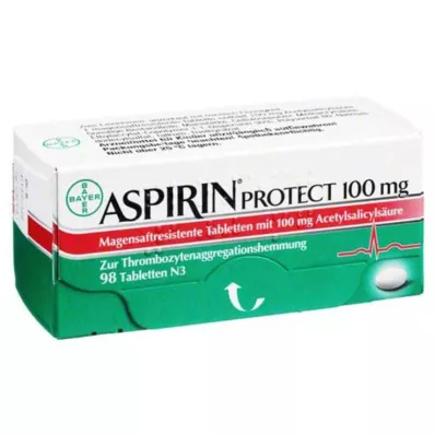 ASPIRIN Protect 100 mg enterinėmis plėvele dengtos tabletės, 98 vnt