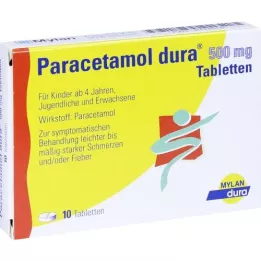 PARACETAMOL dura 500 mg tabletės, 10 vnt