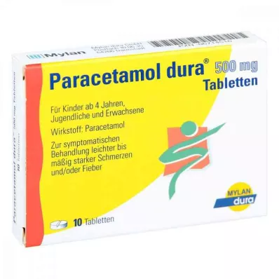 PARACETAMOL dura 500 mg tabletės, 10 vnt