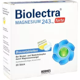 BIOLECTRA Magnio 243 mg forte citrinos tabletės, 20 vnt