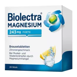 BIOLECTRA Magnio 243 mg forte citrinos tabletės, 20 vnt