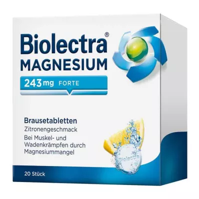 BIOLECTRA Magnio 243 mg forte citrinos tabletės, 20 vnt BIOLECTRA Magnio 243 mg forte citrinos tabletės, 20 vnt