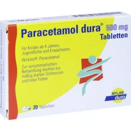 PARACETAMOL dura 500 mg tabletės, 20 vnt