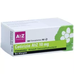 CETIRIZIN AbZ 10 mg plėvele dengtos tabletės, 100 vnt