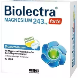 BIOLECTRA Magnio 243 mg forte citrinos tabletės, 40 vnt