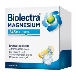 BIOLECTRA Magnio 243 mg forte citrinos tabletės, 40 vnt