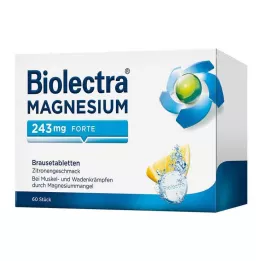 BIOLECTRA Magnio 243 mg forte citrinos tabletės, 60 vnt