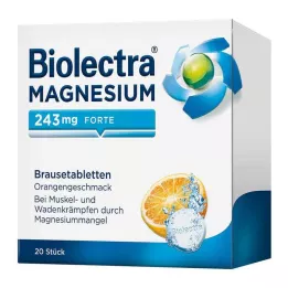 BIOLECTRA Magnis 243 mg forte Orange putojančios tabletės, 20 vnt