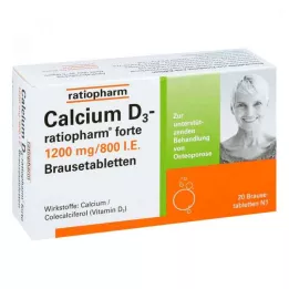 CALCIUM D3-ratiopharm forte putojančios tabletės, 20 vnt