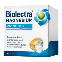 BIOLECTRA Magnis 243 mg forte Orange Effervescent Tablets, 40 kapsulių