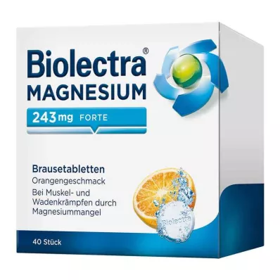 BIOLECTRA Magnis 243 mg forte Orange Effervescent Tablets, 40 kapsulių BIOLECTRA Magnis 243 mg forte Orange Effervescent Tablets, 40 kapsulių