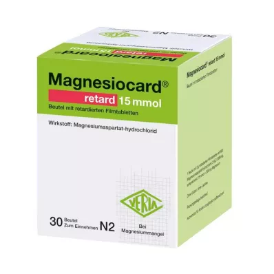 MAGNESIOCARD retard 15 mmol paketėlis su ret.filmtabl., 30 vnt
