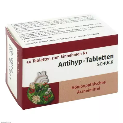 ANTIHYP Tabletės Schuck, 50 vnt