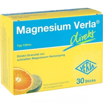 MAGNESIUM VERLA tiesioginės citrusinių vaisių granulės, 30 vnt