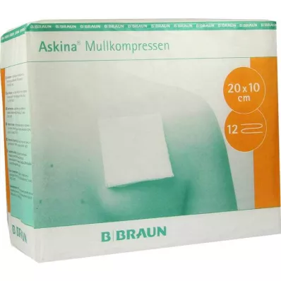 ASKINA Marlės kompresai 10x20 cm, nesterilūs, 12 kartų, 100 vnt ASKINA Marlės kompresai 10x20 cm, nesterilūs, 12 kartų, 100 vnt