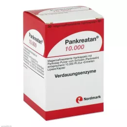 PANKREATAN 10 000 skrandžiui atsparių kietųjų kapsulių, 50 vnt