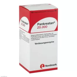 PANKREATAN 25 000 skrandžiui atsparių kietųjų kapsulių, 100 vnt