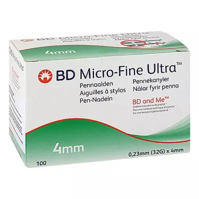 BD MICRO-FINE+ 4 plunksnakočio adatos 0,23x4 mm, 100 vnt