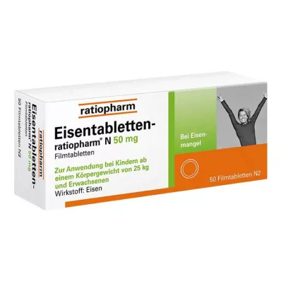 EISENTABLETTEN-ratiopharm N 50 mg plėvele dengtos tabletės, 50 vnt EISENTABLETTEN-ratiopharm N 50 mg plėvele dengtos tabletės, 50 vnt