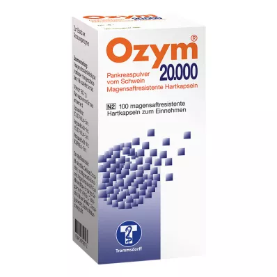 OZYM 20 000 kietųjų kapsulių su enteriniu apvalkalu, 100 vnt