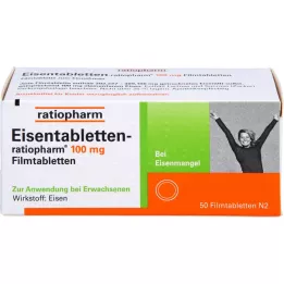 EISENTABLETTEN-ratiopharm 100 mg plėvele dengtos tabletės, 50 vnt