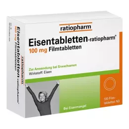 EISENTABLETTEN-ratiopharm 100 mg plėvele dengtos tabletės, 100 vnt