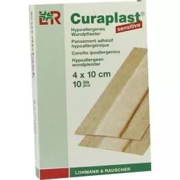 CURAPLAST Žaizdos tvarstis jautrus 4x10 cm 1 m, 10 vnt