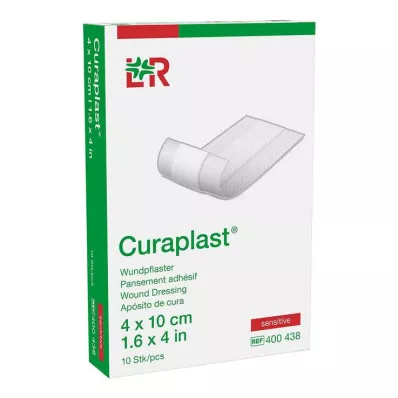 CURAPLAST Žaizdos tvarstis jautrus 4x10 cm 1 m, 10 vnt