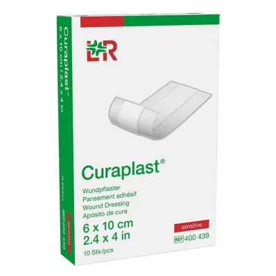 CURAPLAST Žaizdos tvarstis jautrus 6x10 cm 1 m, 10 vnt CURAPLAST Žaizdos tvarstis jautrus 6x10 cm 1 m, 10 vnt