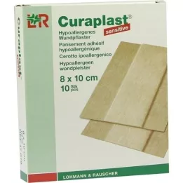 CURAPLAST Žaizdos tvarstis jautrus 8x10 cm 1 m, 10 vnt