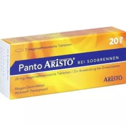 PANTO Aristo nuo rėmens 20 mg enterinėmis plėvele dengtos tabletės, 7 vnt