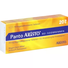 PANTO Aristo nuo rėmens 20 mg enterinėmis plėvele dengtos tabletės, 14 vnt